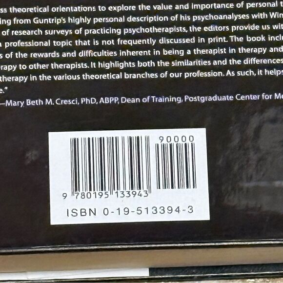 The Psychotherapist's Own Psychotherapy: - Hardcover, by Geller Jesse D. - Picture 3 of 3